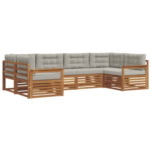 Комплекти дивани с възглавница 6 pcs Естествено и светло сиво