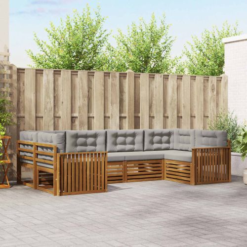 Комплекти дивани с възглавница 6 pcs Естествено и светло сиво