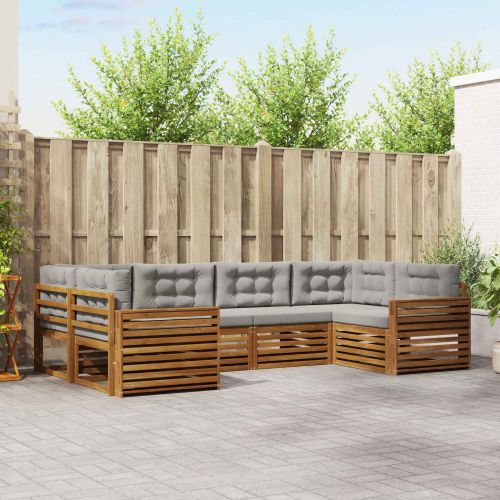 Комплекти дивани с възглавница 6 pcs Естествено и светло сиво