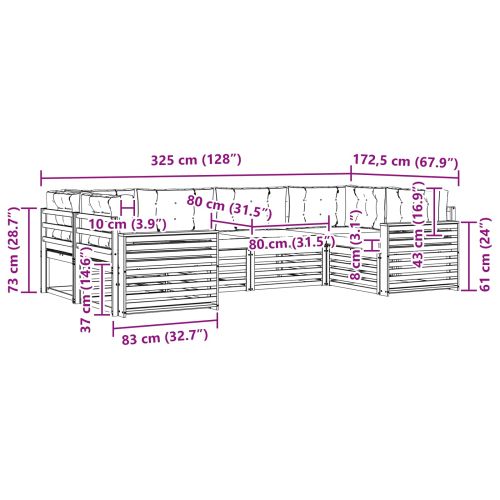 Комплект дивани за открито 6 pcs Естествено и светло сиво
