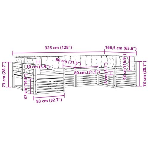 Комплект дивани за открито 6 pcs Естествено и светло сиво