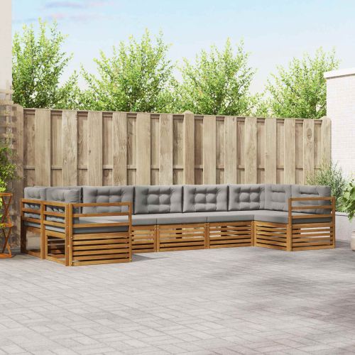 Комплекти дивани с възглавница 7 pcs Естествено и светло сиво