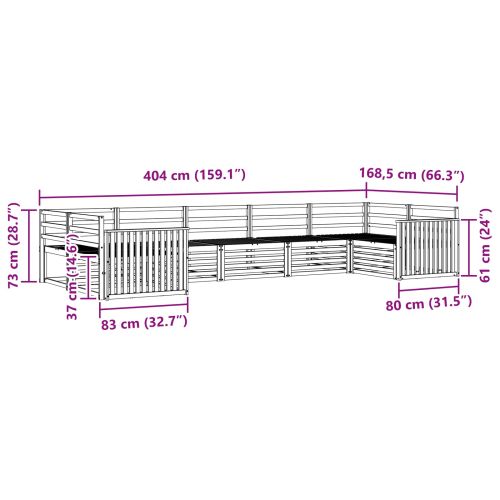 Комплект дивани за открито 7 pcs Естествен