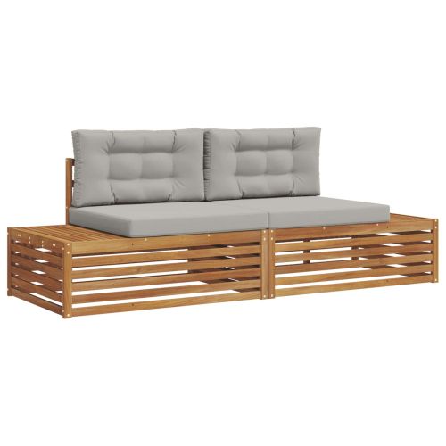 Комплект дивани за открито 6 Брой Естествено и светло сиво