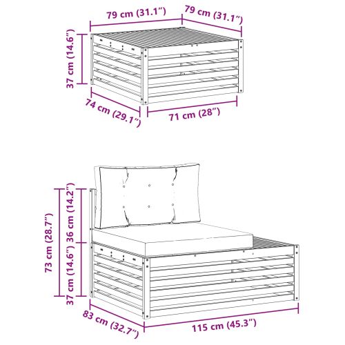 Комплект дивани за открито 3 Брой Натурален и Бежов