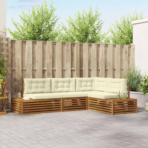 Комплект дивани за открито 4 Брой Натурален и Крема