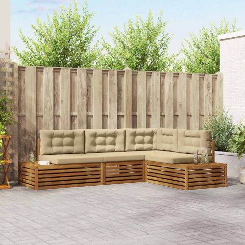 Комплект дивани за открито 13 Брой Натурален и Бежов