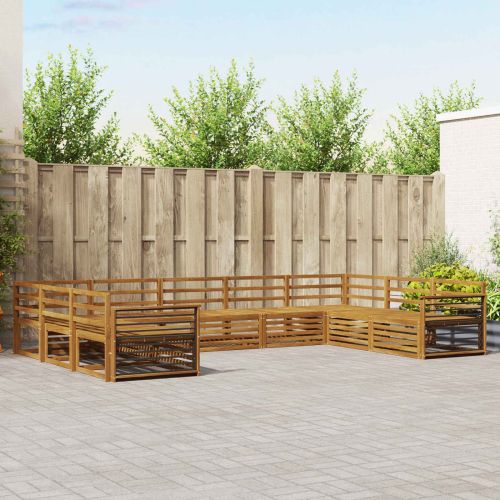 Комплекти дивани 9 pcs Естествен Солидно акациево дърво