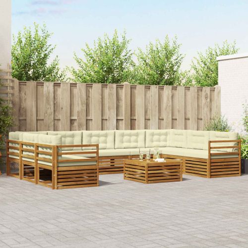 Комплекти дивани с възглавница 10 pcs Натурален и Крема