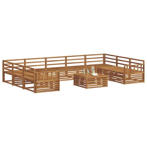 Комплект дивани за открито 10 pcs Естествен