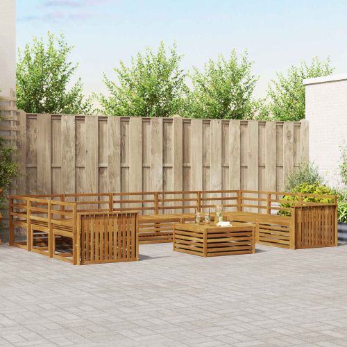 Комплекти дивани 10 pcs Естествен Солидно акациево дърво