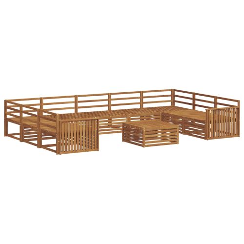 Комплекти дивани 10 pcs Естествен Солидно акациево дърво