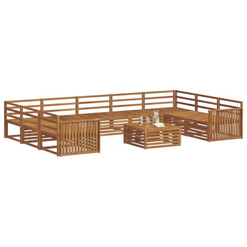 Комплект дивани за открито 10 pcs Естествен
