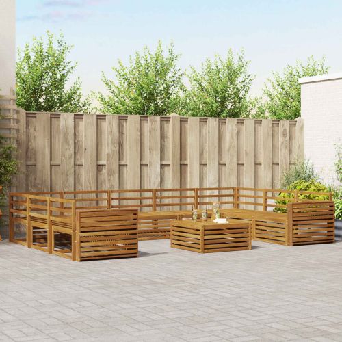 Комплекти дивани 10 pcs Естествен Солидно акациево дърво