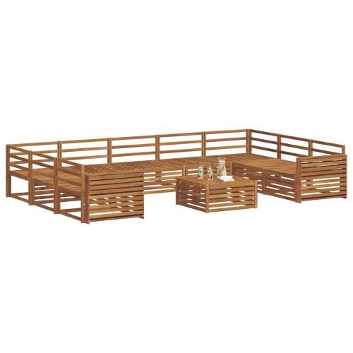 Комплект дивани за открито 10 pcs Естествен