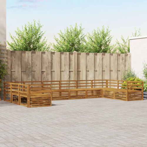 Комплекти дивани 10 pcs Естествен Солидно акациево дърво