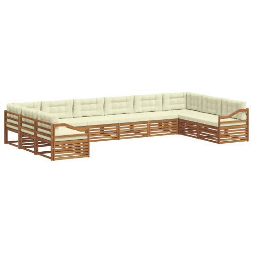 Комплекти дивани с възглавница 10 pcs Натурален и Крема