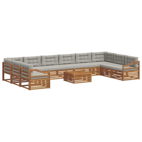 Комплекти дивани с възглавница 11 pcs Естествено и светло сиво