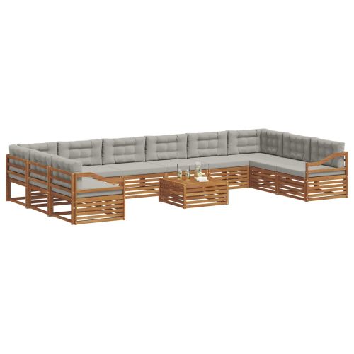 Комплекти дивани с възглавница 11 pcs Естествено и светло сиво