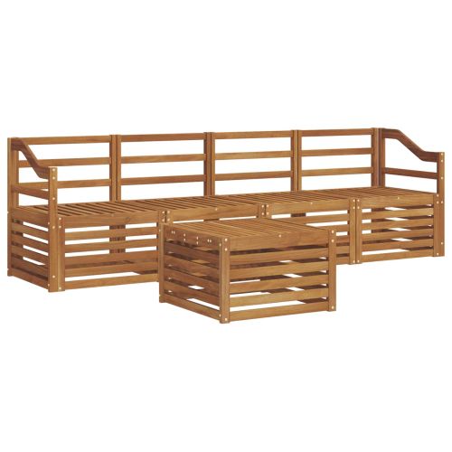 Комплекти дивани 5 pcs Естествен Солидно акациево дърво