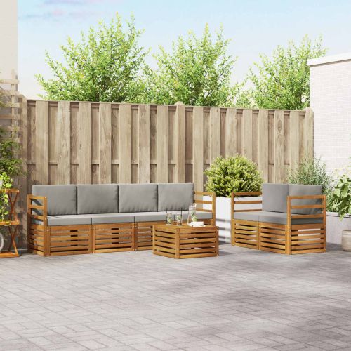 Комплекти дивани с възглавница 7 pcs Естествено и светло сиво