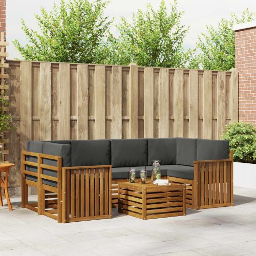 Комплекти дивани с възглавница 7 pcs Натурален и Антрацит