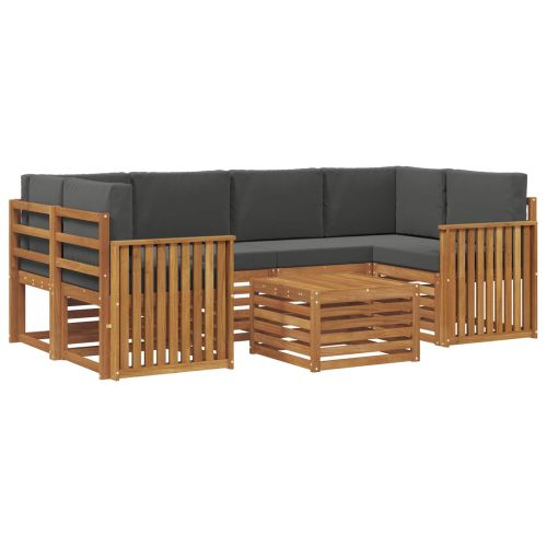 Комплекти дивани с възглавница 7 pcs Натурален и Антрацит