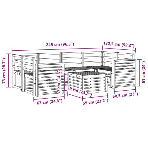 Комплекти дивани 7 pcs Естествен Солидно акациево дърво