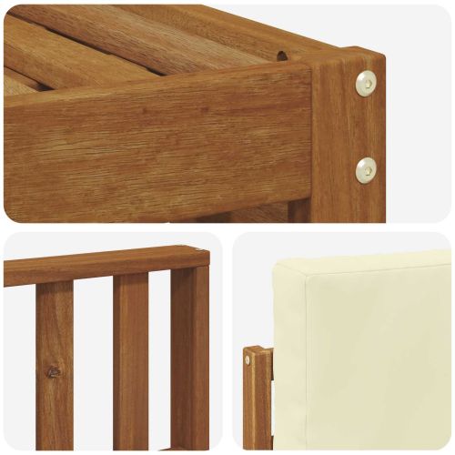 Комплекти дивани 8 pcs Натурален и Крема Солидно акациево дърво