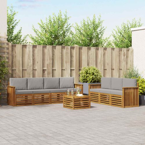 Комплекти дивани с възглавница 8 pcs Естествено и светло сиво