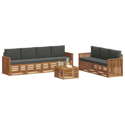 Комплекти дивани с възглавница 8 pcs Натурален и Антрацит