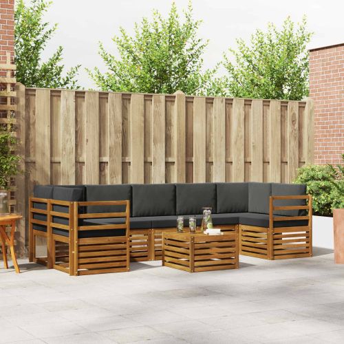 Комплекти дивани с възглавница 8 pcs Натурален и Антрацит