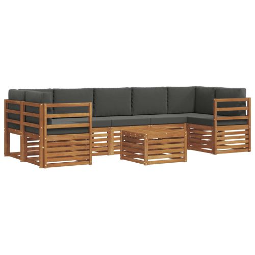 Комплекти дивани с възглавница 8 pcs Натурален и Антрацит