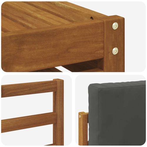 Комплект дивани за открито 8 pcs Натурален и Антрацит