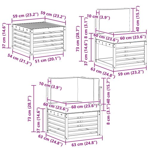 Комплект дивани за открито 8 pcs Натурален и Антрацит