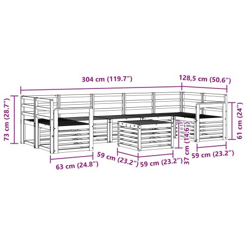 Комплекти дивани 8 pcs Естествен Солидно акациево дърво