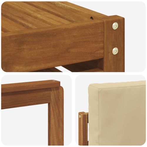 Комплект дивани за открито 8 pcs Натурален и Бежов