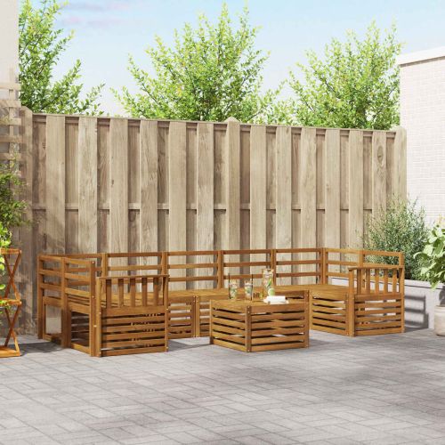 Комплекти дивани 8 pcs Естествен Солидно акациево дърво