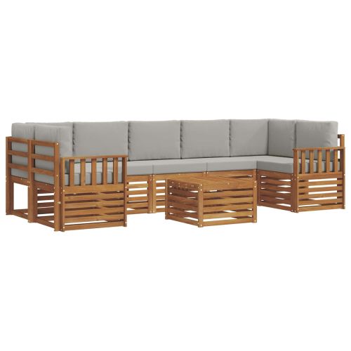 Комплекти дивани с възглавница 8 pcs Естествено и светло сиво