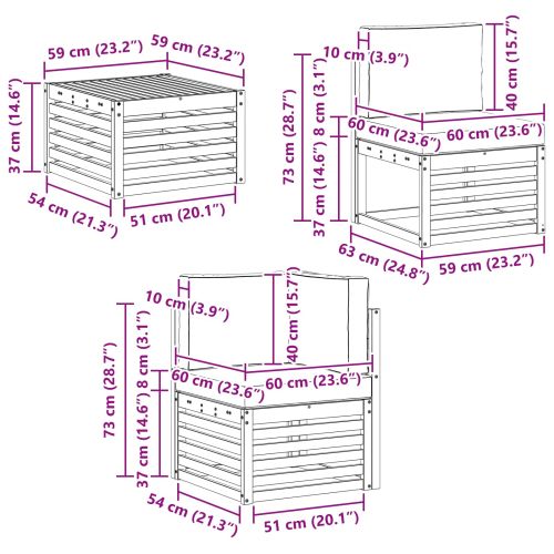 Комплект дивани за открито 8 pcs Натурален и Бежов