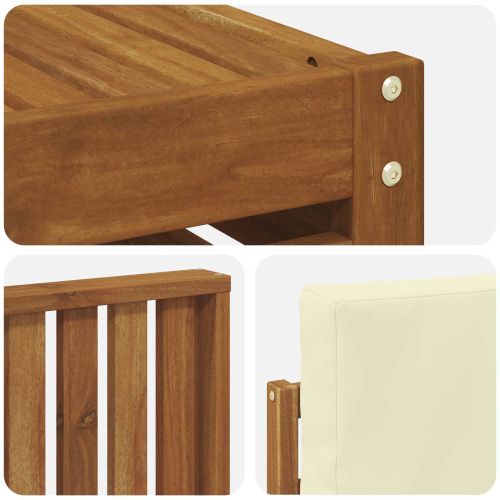 Комплект дивани за открито 8 pcs Натурален и Крема