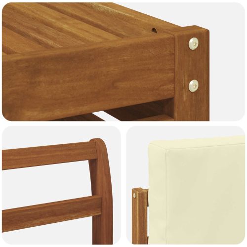 Комплект дивани за открито 8 pcs Натурален и Крема