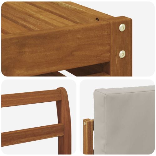 Комплект дивани за открито 8 pcs Естествено и светло сиво