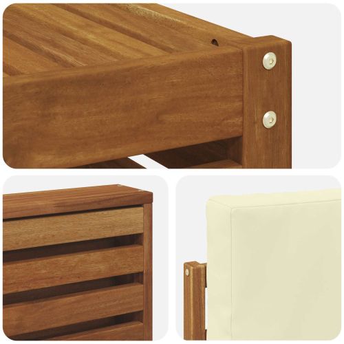 Комплект дивани за открито 8 pcs Натурален и Крема