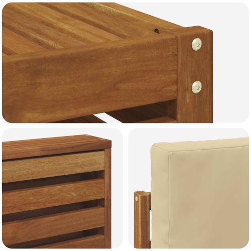 Комплект дивани за открито 8 pcs Натурален и Бежов