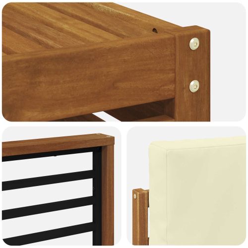 Комплект дивани за открито 8 pcs Натурален и Крема