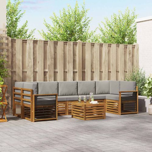 Комплекти дивани с възглавница 8 pcs Естествено и светло сиво