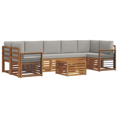 Комплекти дивани с възглавница 8 pcs Естествено и светло сиво