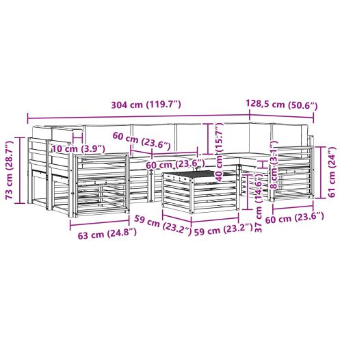 Комплект дивани за открито 8 pcs Естествено и светло сиво