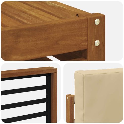 Комплект дивани за открито 8 pcs Натурален и Бежов